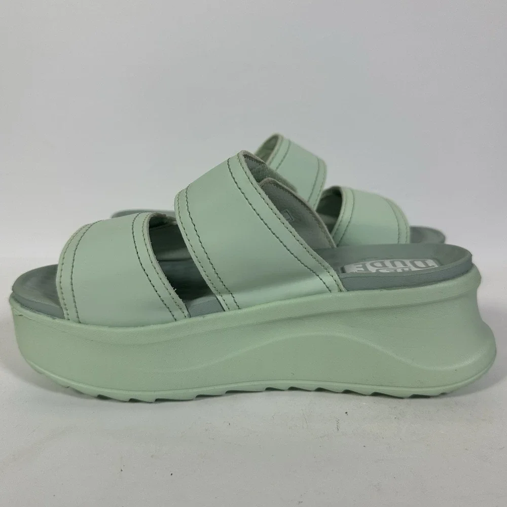 Hey Dude DelRay Sandals Women's US 6 Mint Green Slip On Platform Slide
